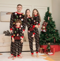 Christmas Deer and Santa Print Family Pajama Set for Adults, Children, Babies, and Dogs.