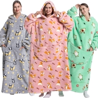 Oversized Sherpa Hoodie Blanket - Warm and Cozy for Halloween Homewear and Family Matching, with Avocado Design for Women.
