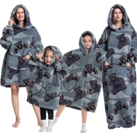 Oversized Grey Hoodie Blanket for Adults and Teenage Kids - Perfect for Halloween!