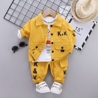 3-Piece Baby Boy Jacket Suit with T-Shirt and Pants for Fall and Spring Sports, Sizes 0-4 Years