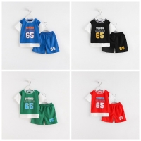 Boys' Summer Sports Tracksuit Set - Breathable T-Shirt and Shorts