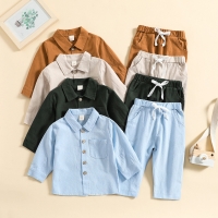 Boys Cotton Clothing Set - Long Sleeve Shirt and Pant Suit for 1-4 Yrs
