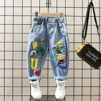 Children's Cartoon Print Denim Pants for Boys and Girls (2-8 Years) - Spring/Autumn 2023 Jeans.