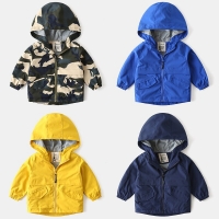 Solid Color Children's Jackets for Boys (2-6T), Autumn/Spring Outerwear and Windbreakers for Baby Boys