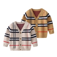 Boys' Knitted Cardigan Sweater, Long Sleeve, 2-8 Years, Warm for Spring and Autumn.