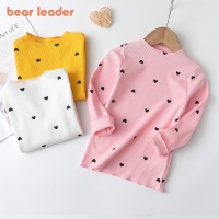 Girls' Heart Print Sweaters for Autumn/Spring 2023 - Bear Leader Casual Clothing for Kids and Toddlers