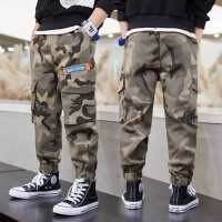 Boys Camo Pants for Outdoor Activities and Sport - Cotton Casual Trousers for Spring Season
