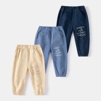 Boys' Cotton Sweatpants with Elastic Waist and Bag - Spring Long Pants for Casual Wear.