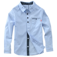 Boys' Cotton Shirts - Fashionable and Solid Color, Ideal for Brand Clothes.