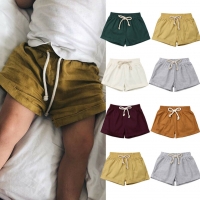 Unisex Baby Summer Harem Shorts - Cotton and Linen Blend (6m-3t)