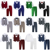 Formal Suit Set for Baby Boys: Blazer, Dress Pants, Shirt, and Tie. Perfect for Weddings, Christenings, and Holidays.