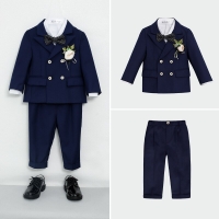 Boys' Formal Suit Set, Perfect for Weddings and Parties, Includes Blazer, Vest, Pants and Bowtie