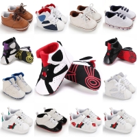 Unisex Soft Sole Leather Baby Sneakers - Newborn Crib Shoes for Casual Walks in Multi-Colors