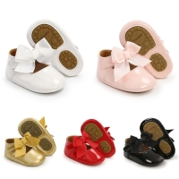 Baby Bowknot Dress Shoes - Anti-Slip Rubber Sole for First Walkers