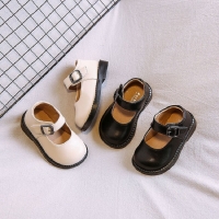 Girls' Leather Shoes - Simple & Fashionable British College Style Flats for Spring & Autumn; Suitable for Toddlers & Children.