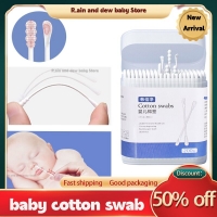 200pcs Double Disposable Cotton Swabs for Makeup, Nose, Ear Cleaning, Lint-Free with Spiral Tips - Ideal for Baby Care Tools.