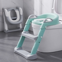 Portable Foldable Potty Training Chair with Backrest and Ladder for Babies and Toddlers.