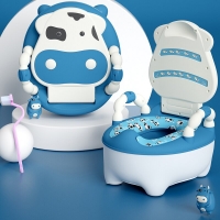 Portable Baby Potty Training Seat with Backrest - Cute Cartoon Design for Boys and Girls