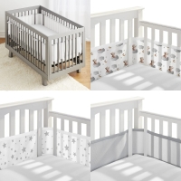 Breathable Mesh Crib Bumper - Set of 2 for Infant Bedding. Provides Protection and Comfort.