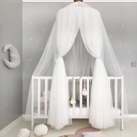 Baby Mosquito Net Bed Canopy for Bedroom, Kids Room and Play House Tent with Tulle Curtains