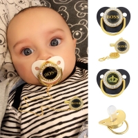 Bling Pacifier with Chain Clip for Babies 0-18 Months - BPA-Free and Luxuriously Soft Silicone Soother