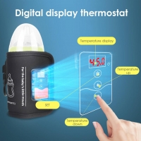 Portable USB Baby Bottle Warmer with LCD Display - Travel Milk and Water Nursing Bottle Heater