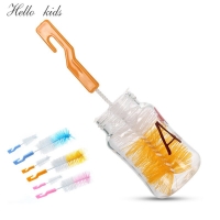 Baby Bottle & Nipple Cleaning Set - 2pcs Sponge Brushes, 360 Degree Cleaner & Pacifier Brush