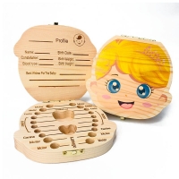 Baby Tooth Box - Wood Organizer for Milk Teeth, Umbilical Cord and Gifts Storage. Perfect for Collecting and Saving Baby Teeth.