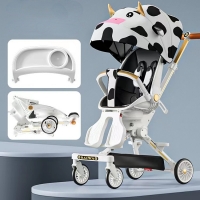 Lightweight Bidirectional Baby Stroller - Foldable, Reclining with Enhanced Comfort for Your Baby.
