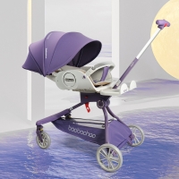 Lightweight Shock Absorption Baby Stroller - Luxury, Portable, and Foldable with Four Wheels for Sitting and Lying Down.