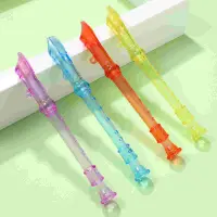 12 Pcs Mini Soprano Recorder Flute Instruments for Kids Educational Toys Musical Plastic Candy Color Transparent Design Reusable