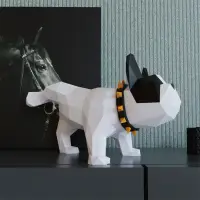 Peeing bulldog Paper model 3D DIY Desk Ornament Spoof Home Decor Animal Art Papercraft Handmade Low Poly Origami Creative Toys