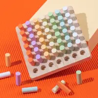 Children's Montessori Early Education Wooden Colorful Plugboard Hand-eye Coordination Training Color Cognitive Educational Toys
