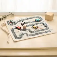35*31CM Montessori Toys Baby Car Traffic Road Map Canvas Desktop Mat Game Wooden Car Parent-child Interaction Kid Education Gift