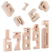 1-10 Wooden Digital Model Blocks Kids Education Numbers Stacking Toys Math Games Big Digital Blocks No Paint Smooth Wooden Toys