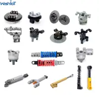 MOC Suspension Steering Push Rod Putter Spring Shock Absorber Technical Parts for DIY Building Blocks Tire Car Truck Drive Brick