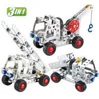 Metal Assembly Engineering Vehicle Simulation Screw Nut DIY Alloy Building Block Car Model Children's Education Toys For Boys