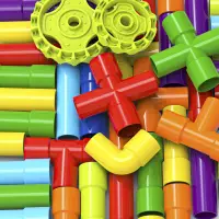 Building  By Splicing  Water Pipes With Building Blocks DIY Toys