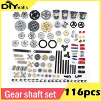 116pcs Technology Small Particle Building Block Parts 9686 Accessories EV3 Bulk Gear Shaft Pin Small Crawler Mixed Parts