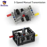 MOC Smooth 5-speed Transmission Manual Chassis Variable Speed Wave Box B35 B69 Building Block Differential Gear Compatible Leduo