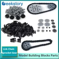 Small Chain Link Crawler Technical Building Block Large Link Treads Chain + Sprocket Wheels 57519 Gear 3711 Bricks DIY Parts Toy