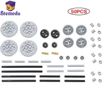50PCS MOC Technical Gear and Axle Pack Compatible with Leduo Parts Building Blocks For 10928 3648 3649 8/12/24/40 Tooth Gear