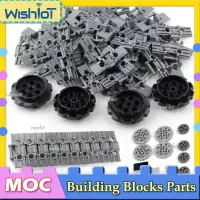 Technical Building Block Parts Small/Large Link Chain/Gear/Shaft 3649 Assembled MOC Bricks DIY Toy Accessories For Crawler Model