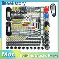768PCS Cars Gears Axles Pack Technical Bricks Parts Wheels Connectors Chain Link Pins Joints Shock Absorber MOC Building Blocks