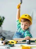 1PC Fireman Chief Safety Helmet Firefighter Hat Cap Toy Yellow Construction Hat Plastic Hard Hat Toy Construction Worker Helmet