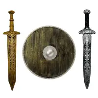 Funny Weapon Shield Long Sword Sword Prop Warrior Sword Simulation Samurai Weapon Medieval Weapons Cosplay Party Halloween Props