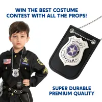 Police Badges for Kids – Pretend Play Costume Gear Detective FBI  Agent Swat Cop Toy Accessories, Chain&Black Belt Clip Holder