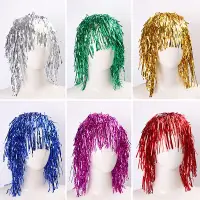 Foil Tinsel Wigs Costume Cosplay Funny Shiny Hat Metallic Hair Accessories For Party Carnival Masquerade Wig
