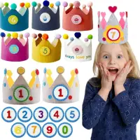 Happy Birthday Hat 1 Year Boys Girls Day of the Child Novelties Children Crown Party Decor 1-9 Years Customized Adjustable Size