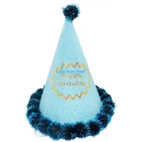 N80C Birthday Cone Hats Party Hats Birthday Hat Cone Hats with Pom Poms Elastic Cord